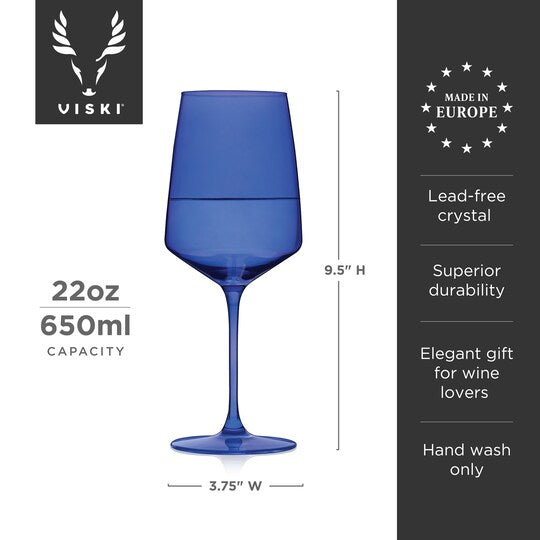 Reserve Nouveau Crystal Wine Glasses in Seaside by Viski